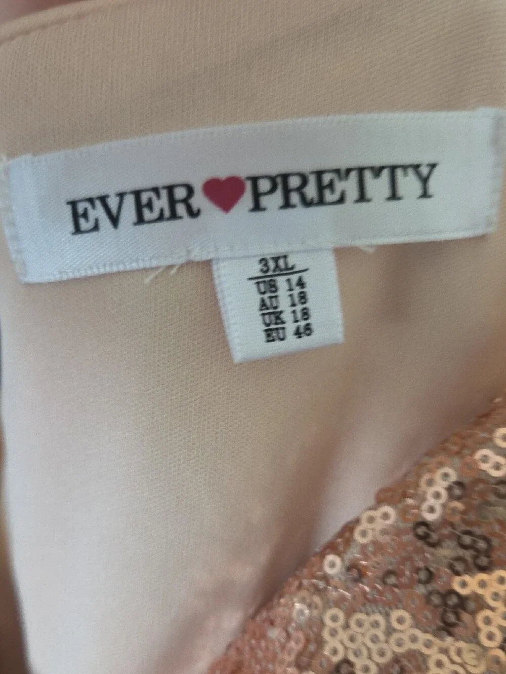 Ever Pretty Rose Gold Sequin Bodice Maxi Dress